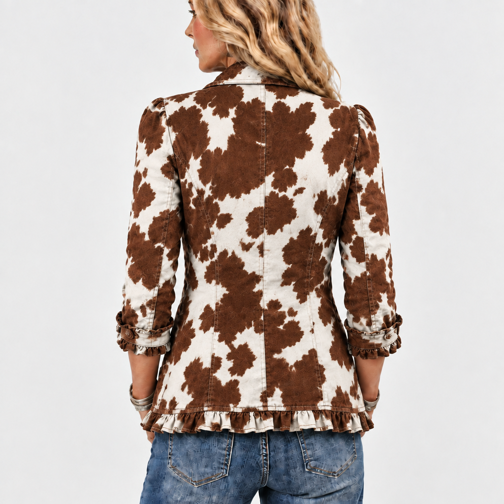 Holliday™ - Ruffled Cow-Print Outerwear