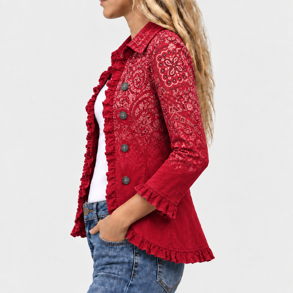 Criselle™ - Bohemian Paisley Ombre Frill Jacket