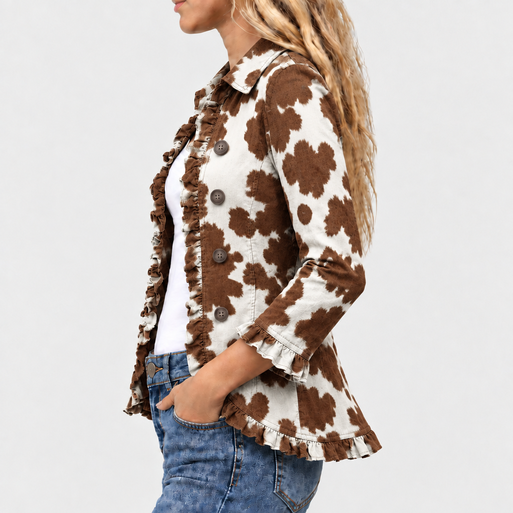 Holliday™ - Ruffled Cow-Print Outerwear