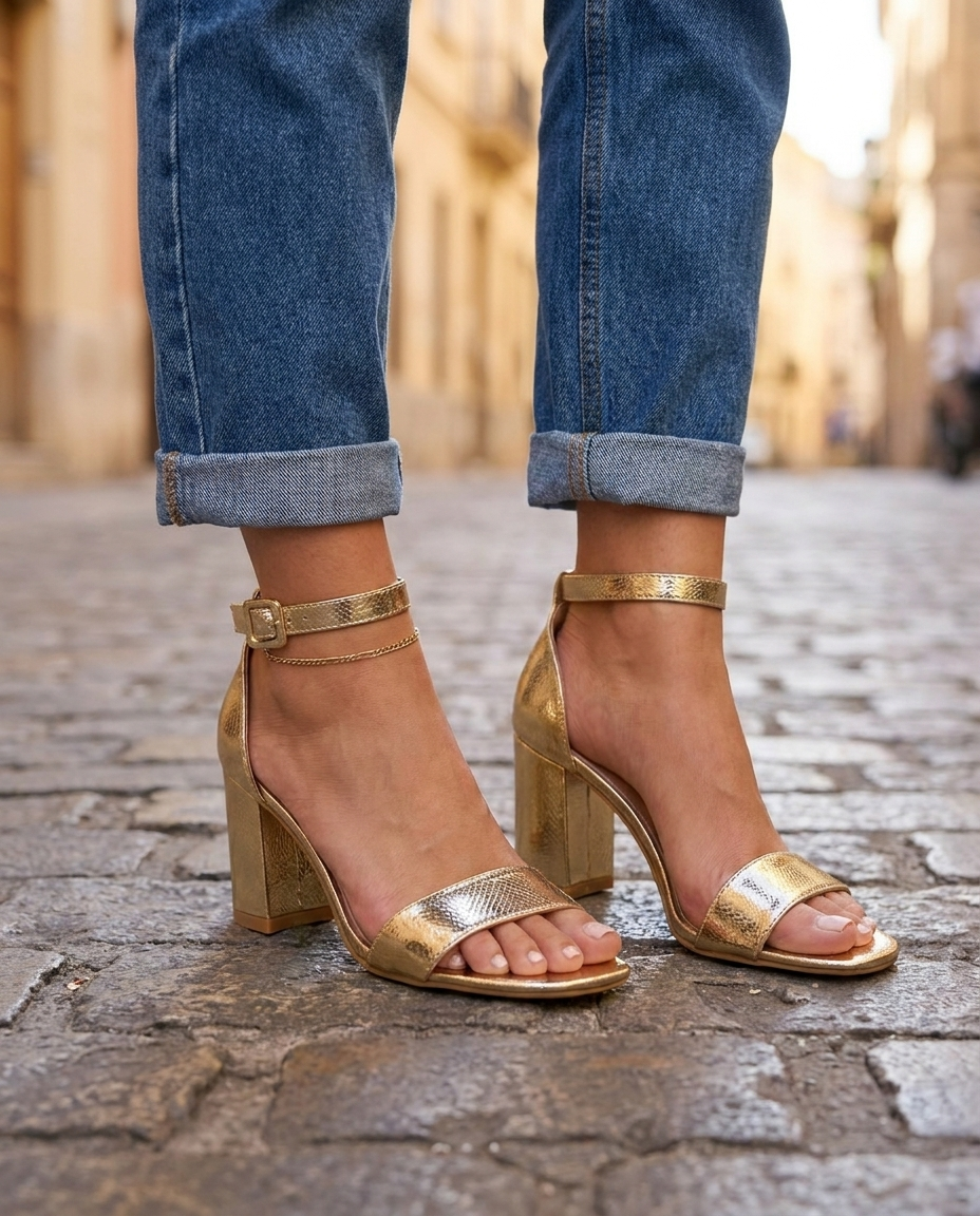 Elisa | Chic Textured Block Heel Sandals for Ultimate Comfort